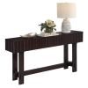 52 inch Sofa Table with Storage Drawers, Mid Century Farmhouse Fluted Console Table with Solid Wood Legs. Entryway Table for Living Room TV