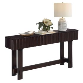 52 inch Sofa Table with Storage Drawers, Mid Century Farmhouse Fluted Console Table with Solid Wood Legs. Entryway Table for Living Room TV