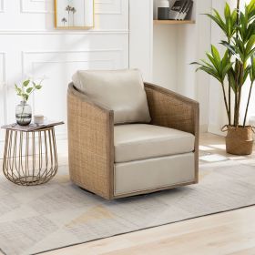 COOLMORE Swivel Barrel Chair, Comfy Round Accent Sofa Chair for Living Room, 360 Degree Swivel Barrel Club Chair, Leisure Arm Chair for Nursery, Hotel
