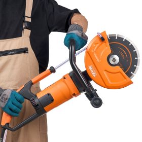 VEVOR Electric Concrete Saw, 9 in, 1800 W 15 A Motor Circular Saw Cutter with 3.5 in Cutting Depth, Wet/Dry Disk Saw Cutter Includes Water Line