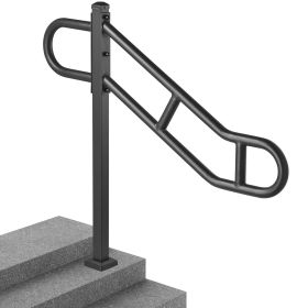 VEVOR Single Post Handrail for Outdoor 1-3 Step 40.5" Stair Handrail Floor Mount