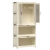 Portable Wardrobe Closet Storage Organizer for Clothes,Clothes Dresser, Magnetic Doors with 4 Cubes & Hanging Rod,10 pcs hangers