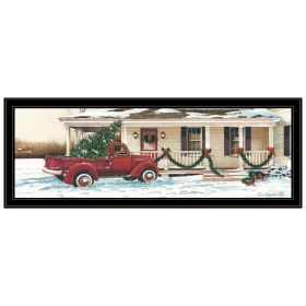 Trendy Decor 4U Preparing for Christmas Black Framed Wall Art for Living Room, Bedroom Wall Art Print for Home Decor by John Rossini