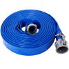 1.5" ID × 100 ft Pool Backwash Hose, Heavy Duty Reinforced Blue PVC Lay Flat Water Discharge Pump Hoses For Swimming Drain Pools and Clean Filters