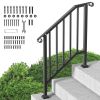 VEVOR 2-3 Step Handrails for Outdoor for Seniors Porch Deck Black Retro Arch