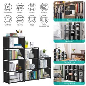 9-Cube Storage Organizer Closet Shelves Cabinet Bookcase Non-Woven Fabric Cube Shelf for Living Room Bedroom Office