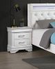 Modern Sleek Bedside Table White 1pc Nightstand Bedroom Furniture Accent Handles Spacious Drawers