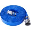 1.5" ID × 100 ft Pool Backwash Hose, Heavy Duty Reinforced Blue PVC Lay Flat Water Discharge Pump Hoses For Swimming Drain Pools and Clean Filters