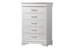 Luxury Crafted White 1pc Chest of Drawers Bedroom Furniture Accent Handles Spacious 5x Drawers