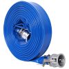 1.5" ID × 100 ft Pool Backwash Hose, Heavy Duty Reinforced Blue PVC Lay Flat Water Discharge Pump Hoses For Swimming Drain Pools and Clean Filters