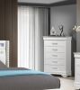 Luxury Crafted White 1pc Chest of Drawers Bedroom Furniture Accent Handles Spacious 5x Drawers