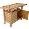 Wood Workbench - Wooden Workbench for Garage Workshop and Home, with Rapid Action Woodworking Vise 10.5 Inch Jaw Width Made with Heavy-Duty Cast Iron