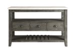 Merel White Marble Top & Gray Oak Finish Server