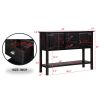 48'' Solid Wood Sideboard Console Table with 2 Drawers and Cabinets and Bottom Shelf