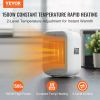 VEVOR Portable Electric Space Heater with Thermostat, 1000W/1500W 2-Level Adjustable Quiet Ceramic Heater Fan