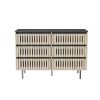 Fluted,Bedroom Storage Cabinet,Six drawer storage,Large Capacity,Modern Minimalist Drawer Cabinet,Two-tone Design