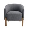Style Comfort Accent Chair Gray Upholstery Durable Frame Solid Wood Legs Contemporary Living Room Furniture 1pc