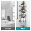 Rust-Resistant Corner Shower Caddy For Bathroom 4 Height Adjustable Shelves With Tension Pole Towel Bar Hanging Hook Floor Standing Bath Storage Rack