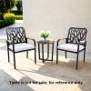 Outdoor Patio K/D Aluminum Stationary Dining Chairs 2PCS with Outdoor-grade Sunbrella Fabric Cushions, Branch-Like Backrest