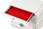 Laguna Modern Style 2-Drawer Night stand Made with Wood, Hidden Jewlry Drawer and Crystal Accents in White