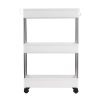 3 Tier Slim Storage Cart Mobile Shelving Unit Organizer Slide Out Storage Rolling Utility Cart Tower Rack for Kitchen Bathroom Laundry Narrow Places