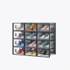 Black Small 12-Piece Shoe Storage Box Set – 33x23x14cm, Plastic Mesh & Stackable Design