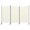 3-Panel Room Divider White 102.4"x70.9" Fabric