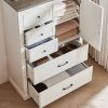 Farmhouse 5 Drawer Dresser for Bedroom, Tall Chest of Drawers, Chest of Drawers Organizer Storage,Wood Rustic Bedroom Dresser for Closet, Living Room