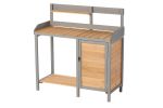 Outdoor Potting Bench, Wooden Workstation Table with Cabinet for Backyard Garden Supplies