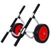 Heavy Duty Kayak Cart,Width Adjustable Canoe Cart with 12inch Flatfree Beach Wheels Boat Dolly Cart Transport Carrier