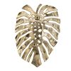 18.9x13.4x1.4" Gold Monstera Leaf Wall Décor