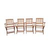 Foldable Patio Dining Set, 4 Folding Chairs, Indoor and outdoor universal, Teak