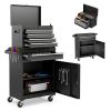 Tool Chest, 5-Drawer Rolling Tool Storage Cabinet with Detachable Top Tool Box, Liner, Universal Lockable Wheels, Adjustable Shelf, Locking Mechanism