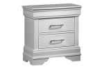 Modern Sleek Bedside Table White 1pc Nightstand Bedroom Furniture Accent Handles Spacious Drawers