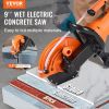 VEVOR Electric Concrete Saw, 9 in, 1800 W 15 A Motor Circular Saw Cutter with 3.5 in Cutting Depth, Wet/Dry Disk Saw Cutter Includes Water Line