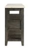Merel White Marble Top & Gray Oak Finish Server