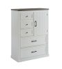 Farmhouse 5 Drawer Dresser for Bedroom, Tall Chest of Drawers, Chest of Drawers Organizer Storage,Wood Rustic Bedroom Dresser for Closet, Living Room