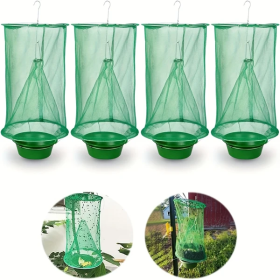 2 X 4 Pack Fly Traps Outdoor, Ranch Fly Traps Fly Catcher Cage For Indoor Or Outdoor Family Farms, Park, Restaurants (Option: 8traps)