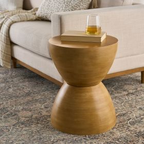 Hourglass-Shaped Side Table (Color: Light Honey)