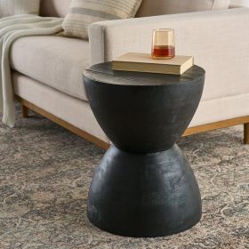 Hourglass-Shaped Side Table (Color: Black)
