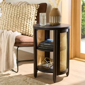 Springwood Caning Side Table (Color: Charcoal)