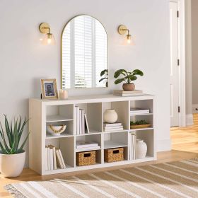 8-Cube Organizer with 4 H-Shelf Inserts (Color: Textured White)