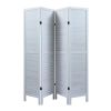 4-Panel Wood Room Divider Louver Partition Screen, 5.6 Ft. Tall Folding Privacy Screen for Home Office, Bedroom, Rustic Brown XH