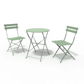 Round 2 Person - 23.6" Long Bistro Set (7 Colors Available) (Color: Green)