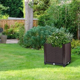 Raised Garden Bed Plant Growth Box with Self-watering System for Garden Patio Balcony Elevated Planter Box for Flowers Vegetables Herbs (size: S)