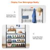 Entryway Coat Hat Rack Garment Shoe Storage Shelf Freestanding Hall Tree Clothing Hanger Stand Clothes Shoe Organizer Combo