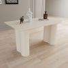 63 "Modern Fashion MDF New Cream Style Dining Table and Irregular Side Table, 4-8 Person Dining Table, Thick Engineering Wood Round Wave Table Legs