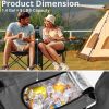 Portable Folding Picnic Double Chair with Umbrella, Table & Cooler – Beach Camping Chair, Red/Gray Palm Tree Design