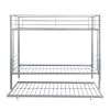 Over Twin Bunk Bed Frame with Trundle,Metal Bunkbed with Sturdy Guard Rail and 2 sideLadders for Kids/Adults,Can be Divided Into Two Beds