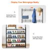 Entryway Coat Hat Rack Garment Shoe Storage Shelf Freestanding Hall Tree Clothing Hanger Stand Clothes Shoe Organizer Combo